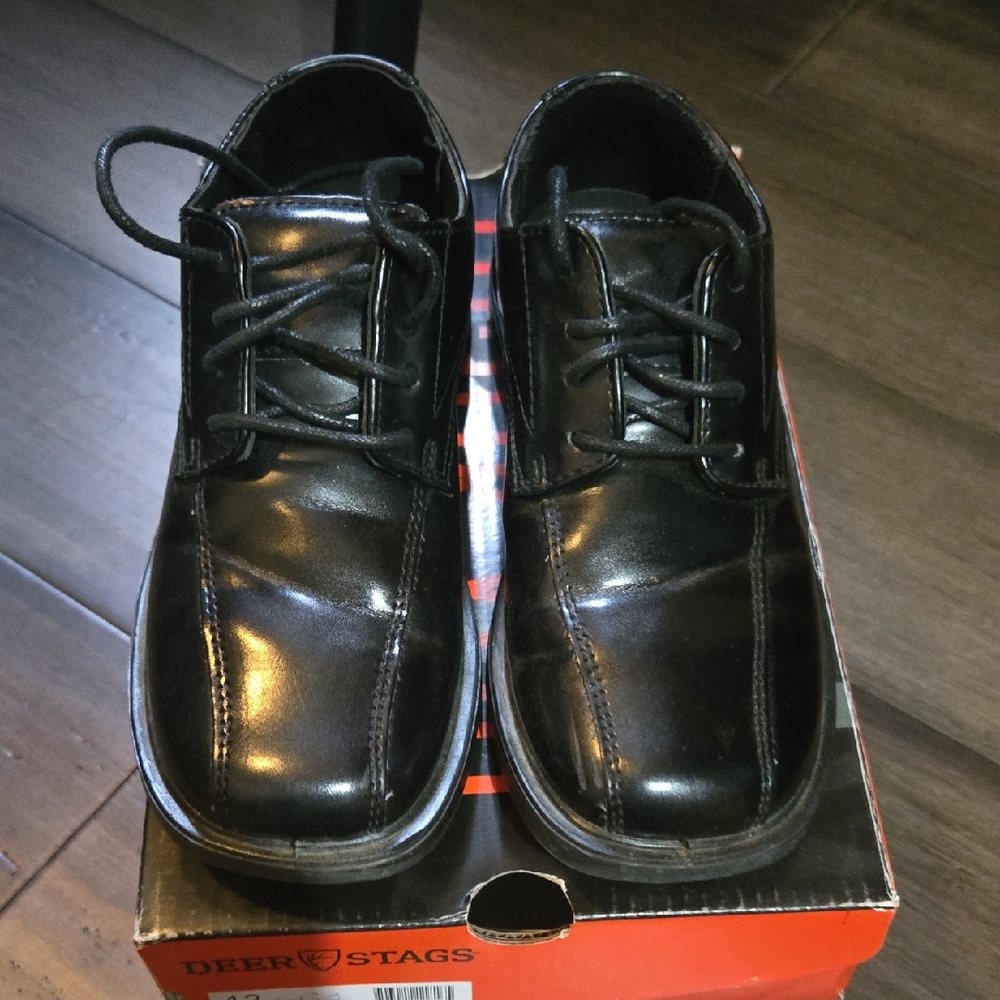 Deer Stags Men's Shiny Black Oxfords